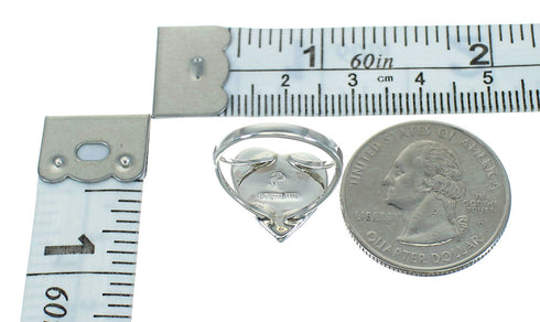 Lapis And Sterling Silver Southwest Heart Ring Size 6-1/4 RX82214